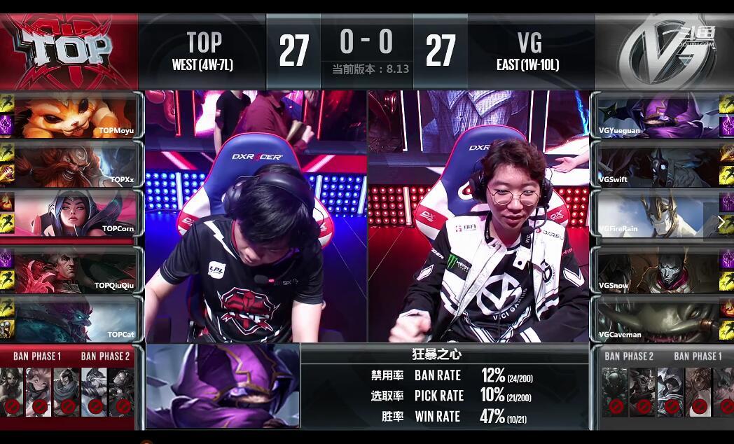 2018LPL夏季赛 VG vs TOP （8.1）第一局