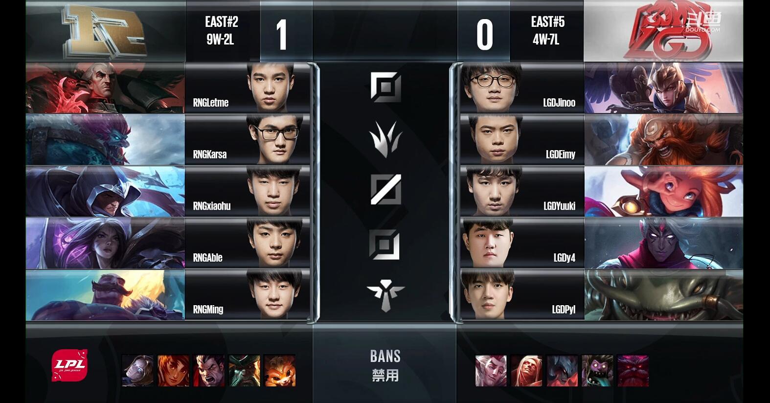 2018LPL夏季赛 RNG vs LGD （8.1）第二局
