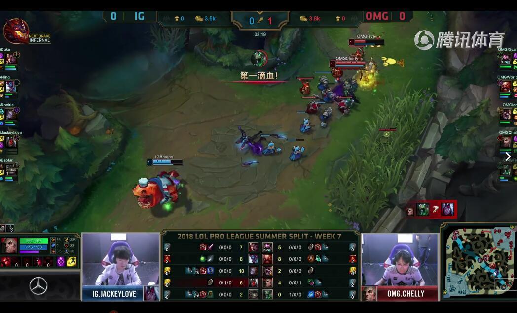 2018LPL夏季赛 IG vs OMG （7.31）第一局 复盘