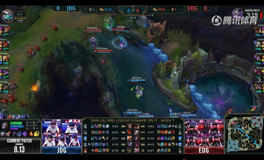 2018LPL夏季赛 JDG vs EDG （8.1）第一局