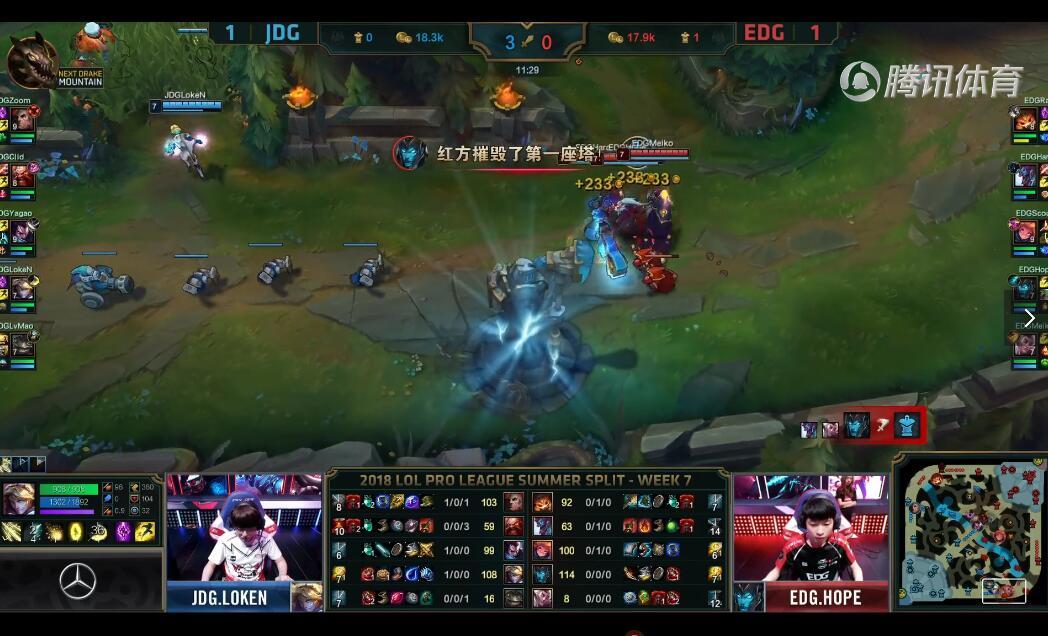 2018LPL夏季赛 EDG VS JDG （8.1）第三局