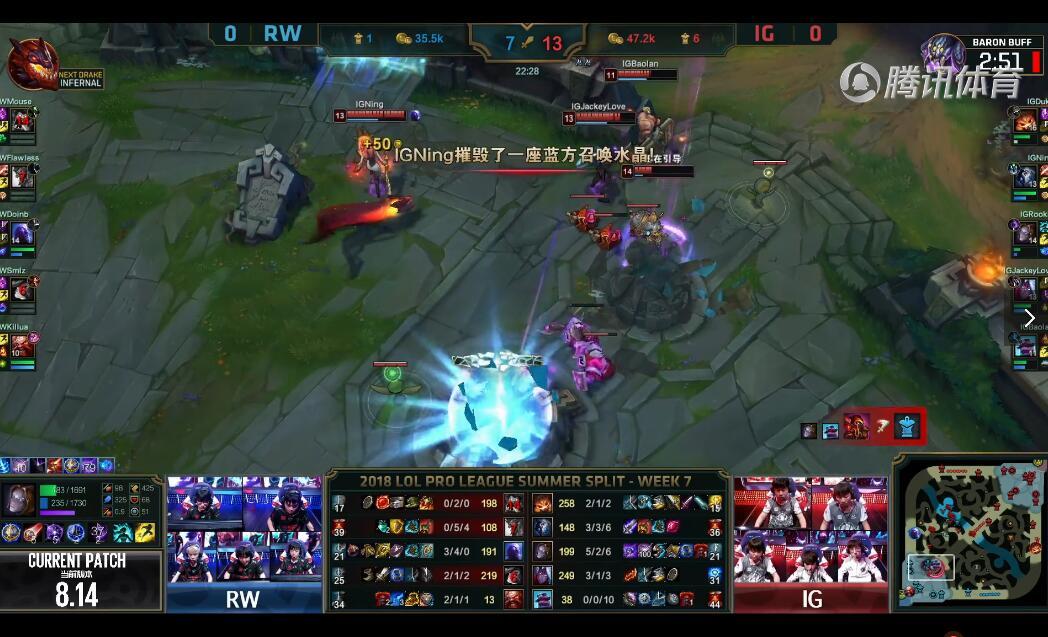 2018LPL夏季赛 RW vs IG （8.4）第一局