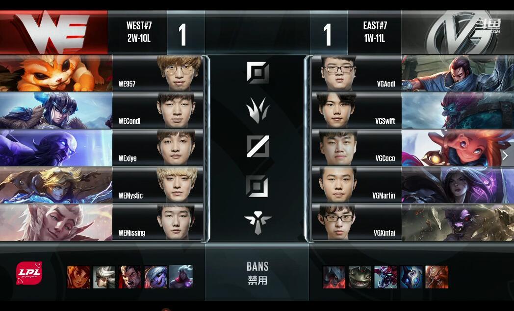 2018LPL夏季赛 WE vs VG （8.5）第三局