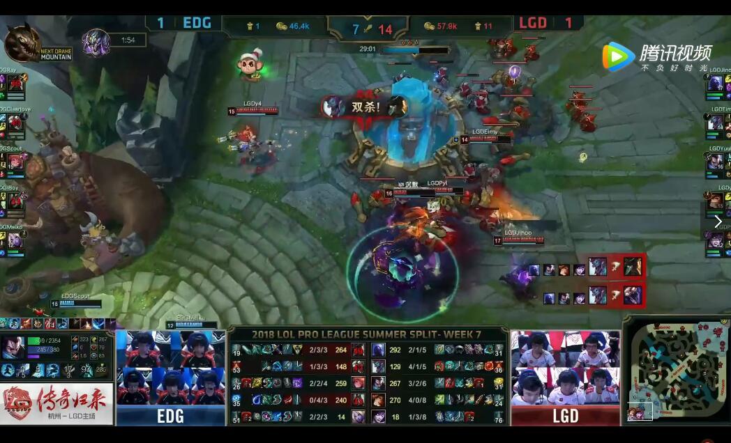 2018LPL夏季赛 EDG VS LGD （8.5）第三局 赛事复盘