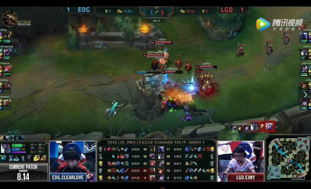 2018LPL夏季赛 EDG VS LGD （8.5）第三局 赛事复盘