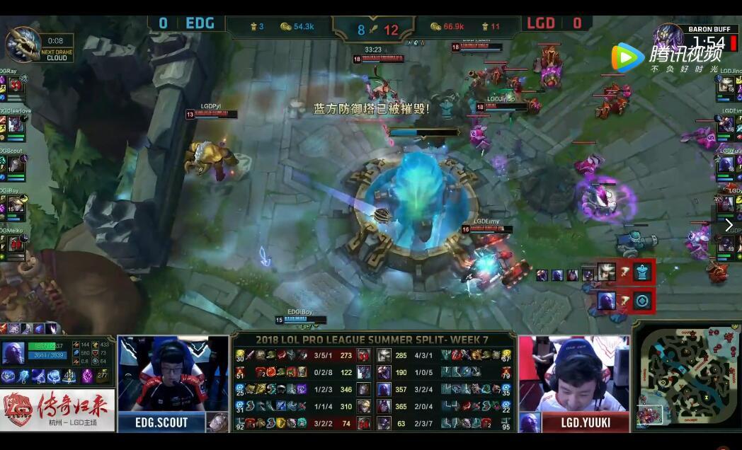 2018LPL夏季赛 EDG vs LGD （8.5）第一局