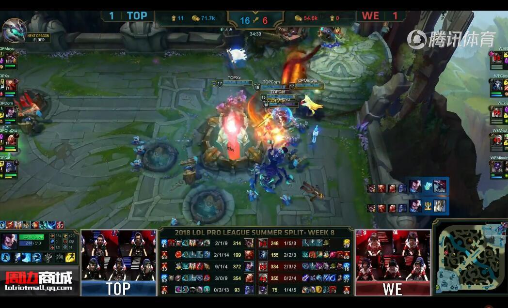 2018夏季赛LPL WE vs TOP （8.6）第三局 赛事复盘