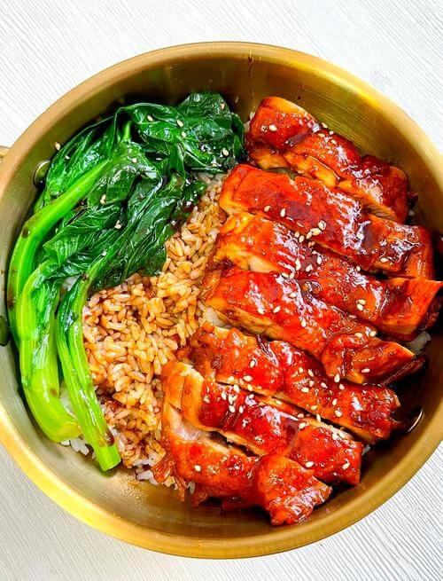 照烧鸡腿饭成品